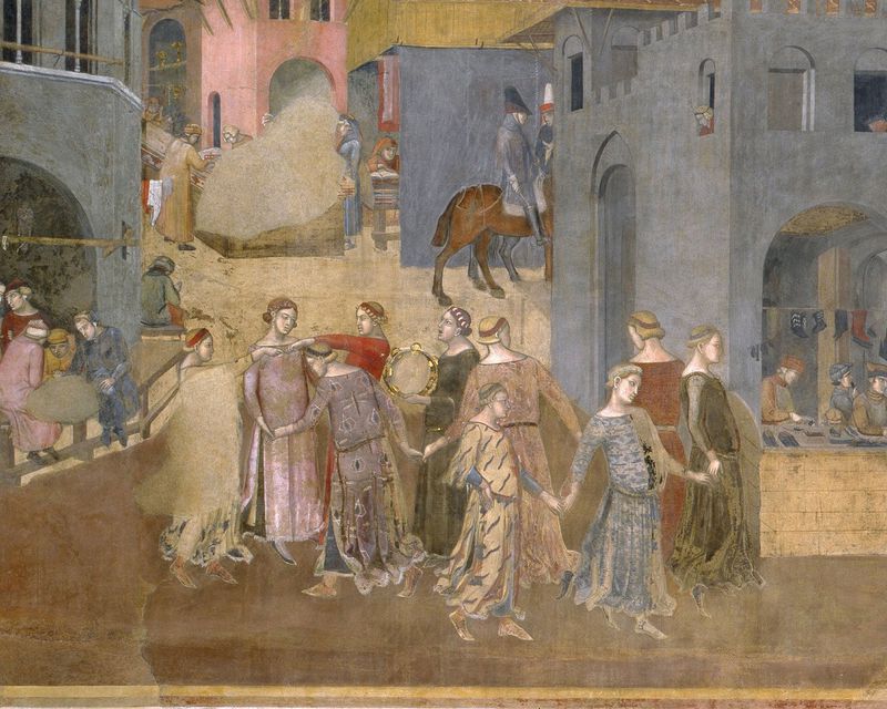 Fresko von Ambrogio Lorenzetti, Effetti del Buon Governo in città